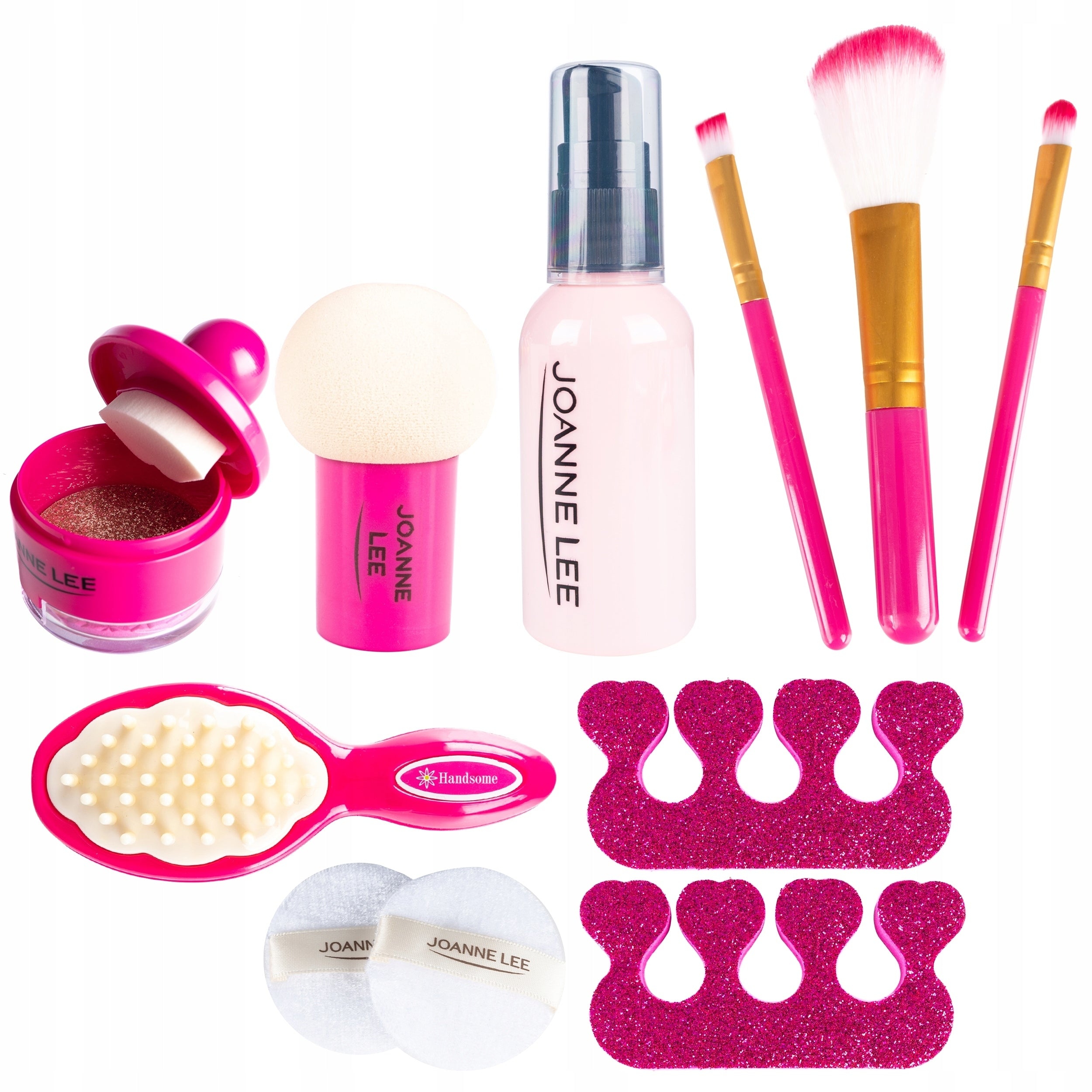 Trusa de machiaj pentru fetite, geanta cu 22 de accesorii cosmetice, fara lichide sau substante chimice, roz