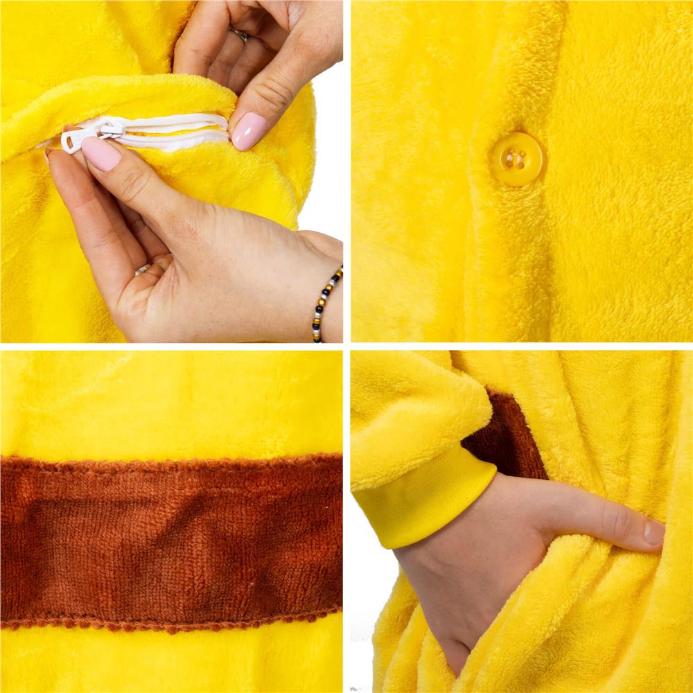Pijama tip salopeta pentru copii, model Pikachu, marime 120-130 cm