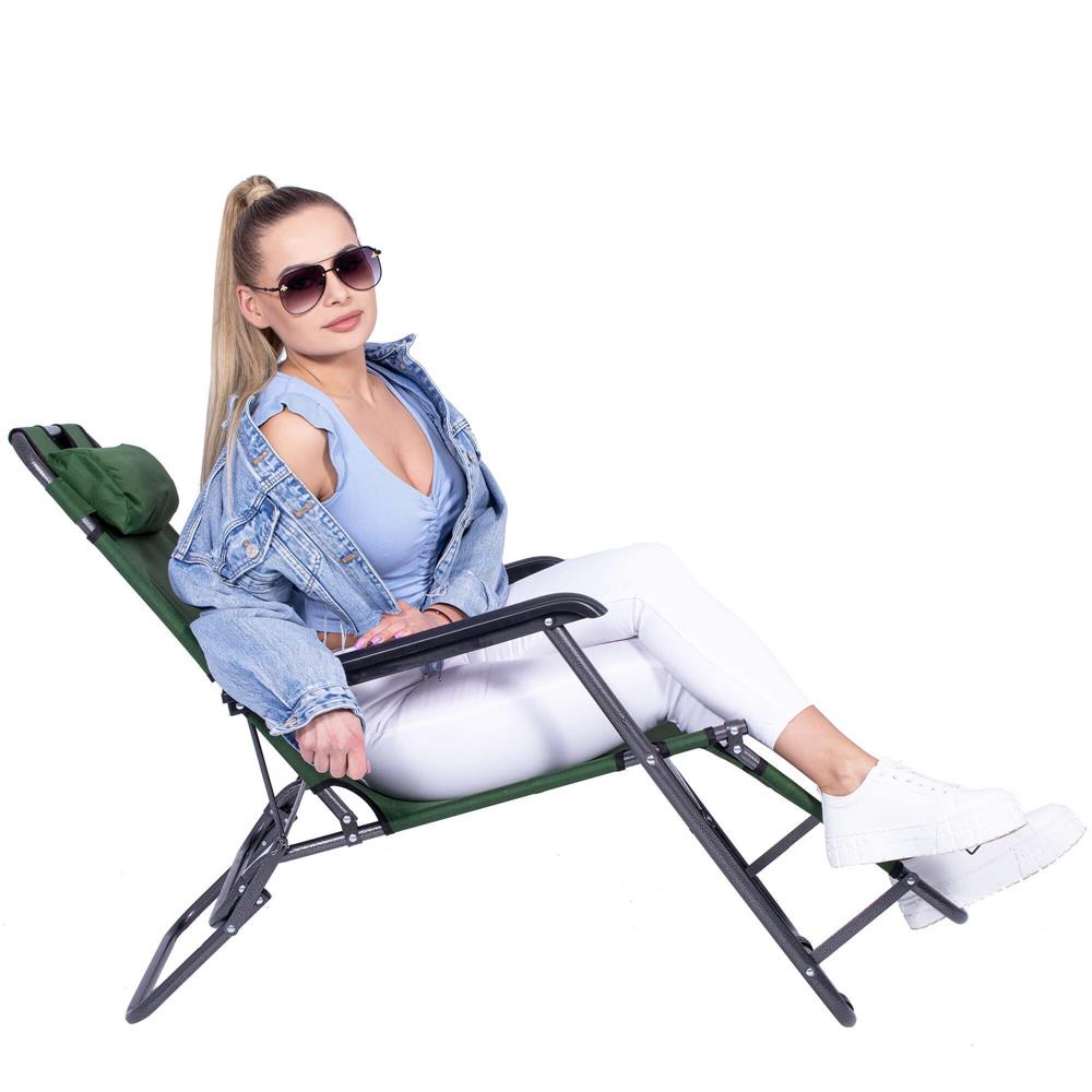 Sezlong pliabil SERSIMO GC5, Relax Zero Gravity, 80x60x153cm, Verde