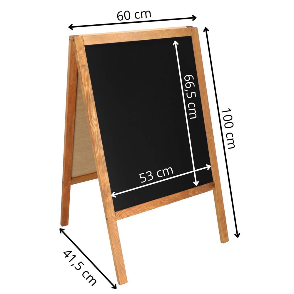 Panou stradal cu 2 fete, pentru meniu restaurant sau reclama, 60x100 cm, maro - 17