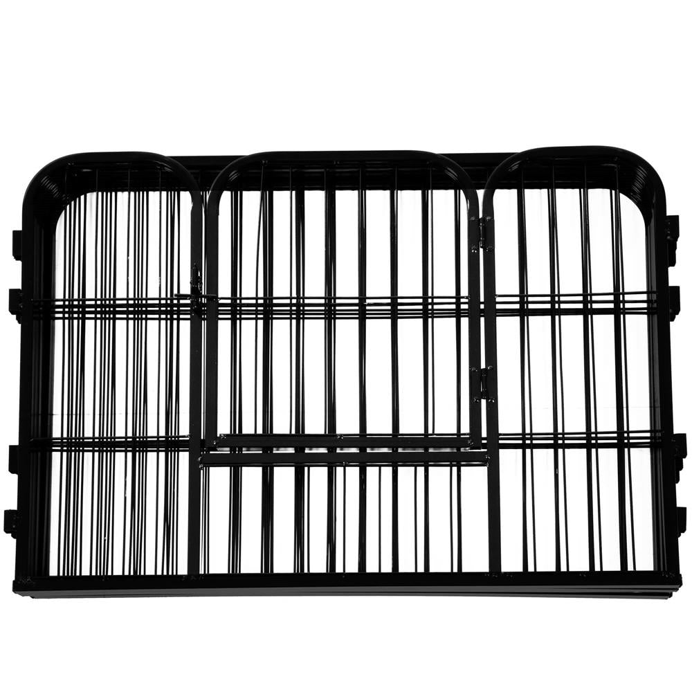 Tarc pentru animale de companie, din fier, forma configurabila, cu usa de acces, 3XL, 165x80x60cm, negru