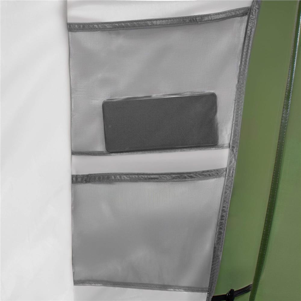 Cort camping, impemeabil, 2 camere + hol, 4 locuri, 460x200x245cm, verde - 13