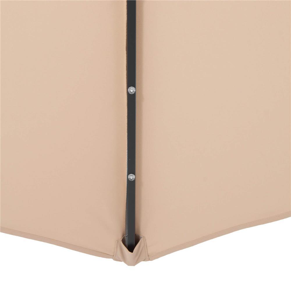 Umbrela de gradina cu brat lateral banana, iluminare LED, cu husa, 300cm, crem