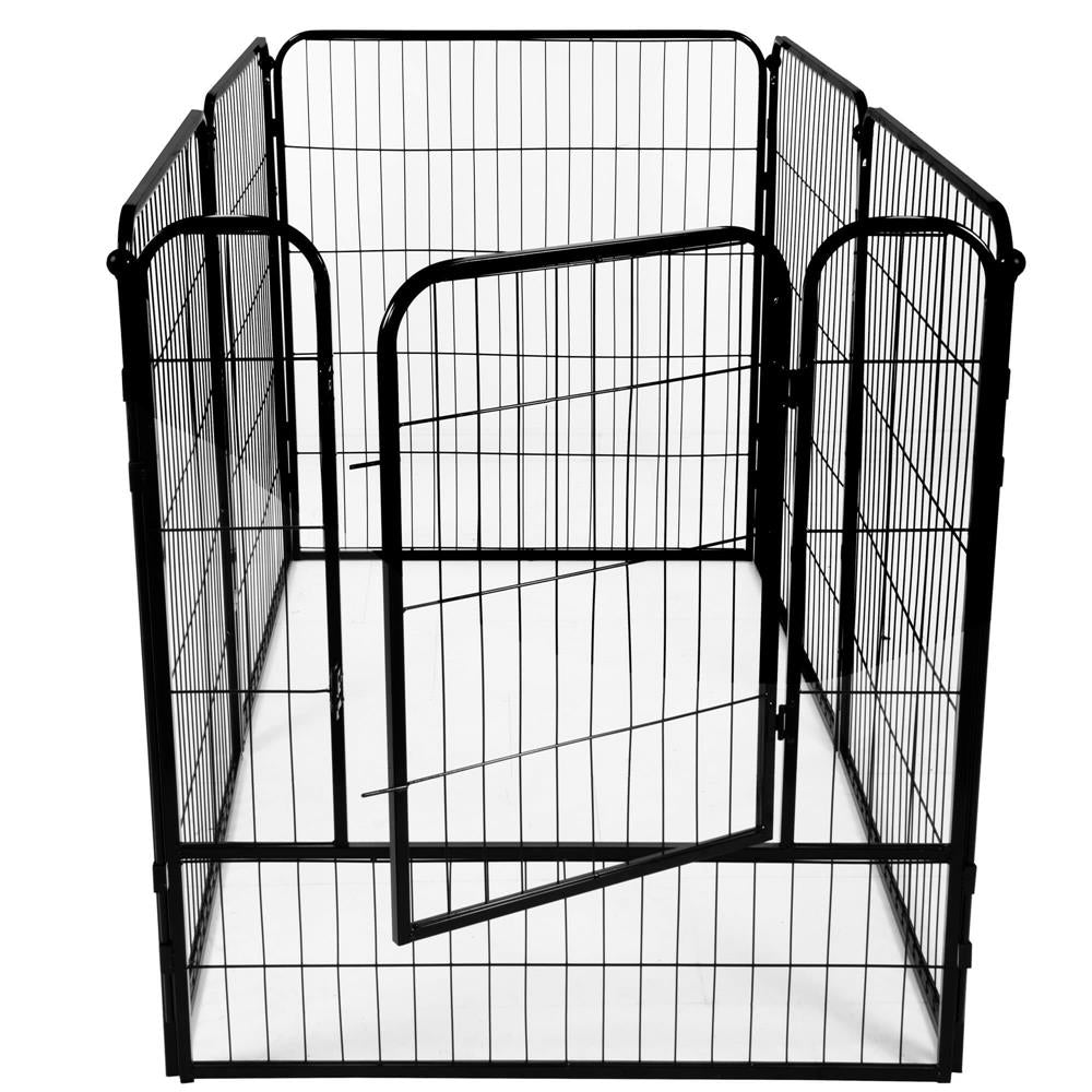 Tarc pentru animale de companie, din fier, forma configurabila, cu usa de acces, 4XL, 184x100x93cm, negru