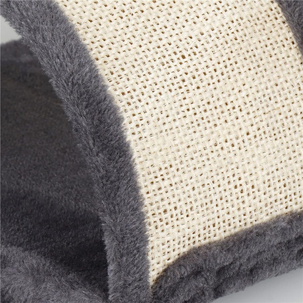 Ansamblu de joaca pentru pisici, cu loc pentru zgariat, ascuns, culcus, minge, 67cm, crem