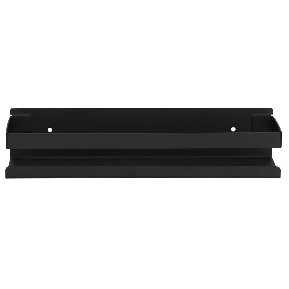 Raft de baie cu 2 sisteme instalare pe perete, aluminiu, 30x10x6cm, negru