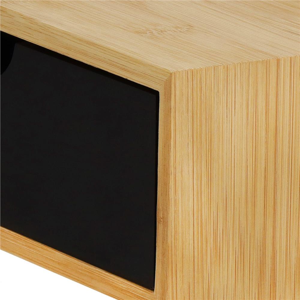 Suport hartie igienica din otel cu sertar depozitare, sistem montare inclus, 22cm, negru bej