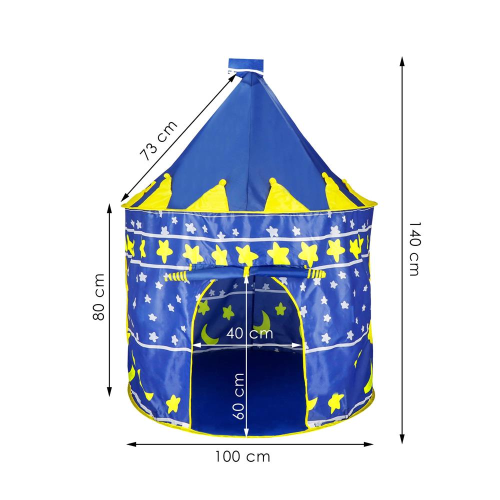 Cort Castel de joaca pentru copii, pliabil, 100x140cm, albastru