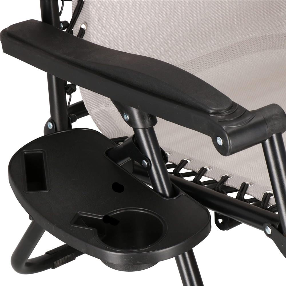 Sezlong pliabil SERSIMO GC11, Relax Zero Gravity cu parasolar, 175cm, gri