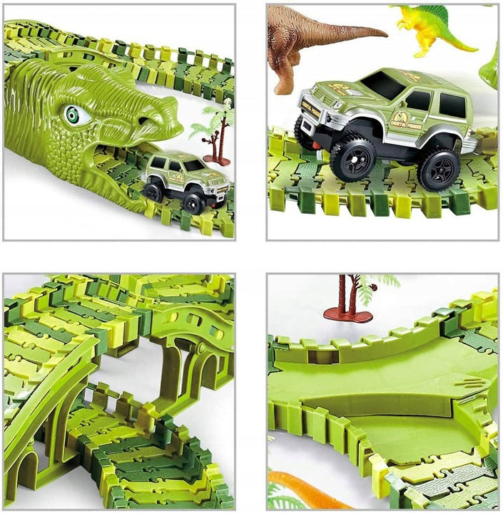 Circuit masinute Dinosaur Park, cu 240 de segmente, pista configurabila de 360cm