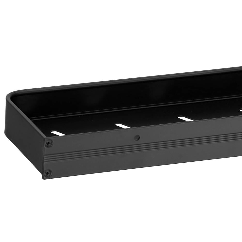 Raft de baie cu 2 sisteme instalare pe perete, aluminiu, 50x12x4cm, negru