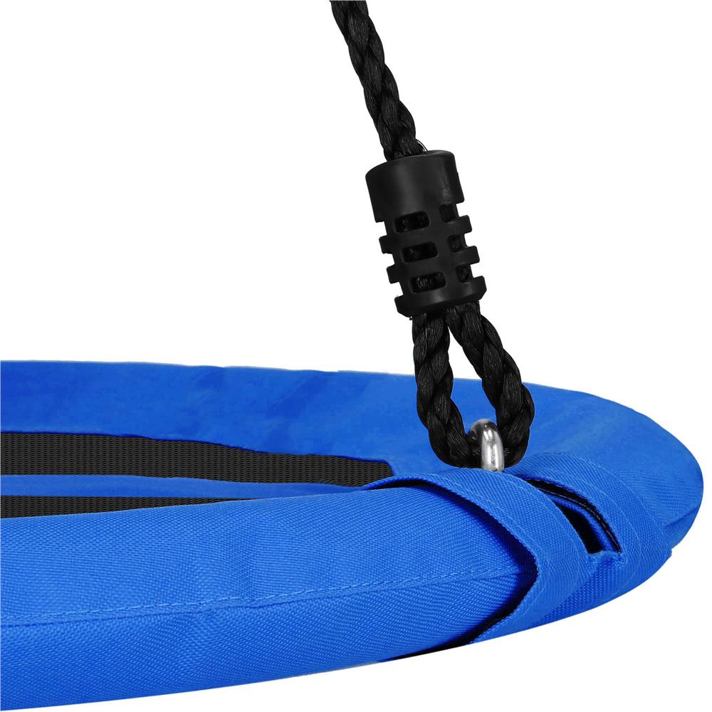 Leagan tip cuib Sersimo NS24, diametru 110cm, inaltime reglabila, pentru exterior, sarcina 150 kg, Albastru Negru