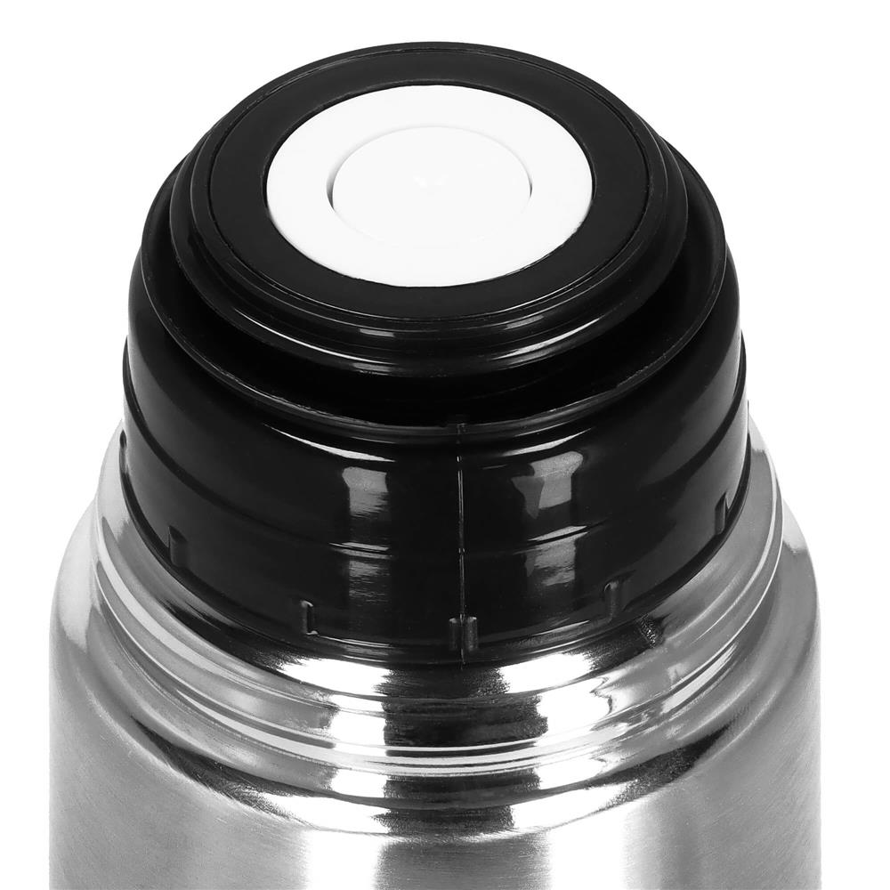 Cana termos cu pahar, perete din inox dublu izolat, 500ml, 24cm, argintiu