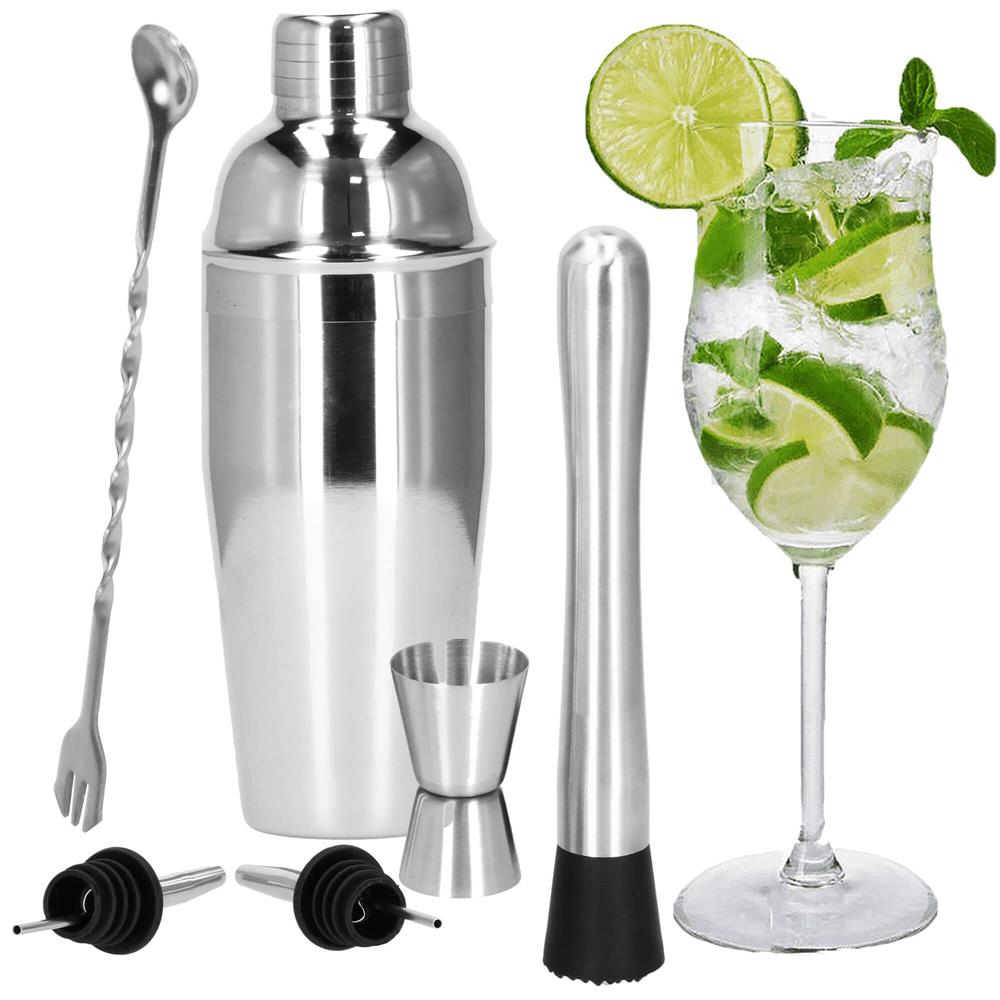Set Cocktail Shaker Kit pentru barmani 550ml, KI13, 6 piese