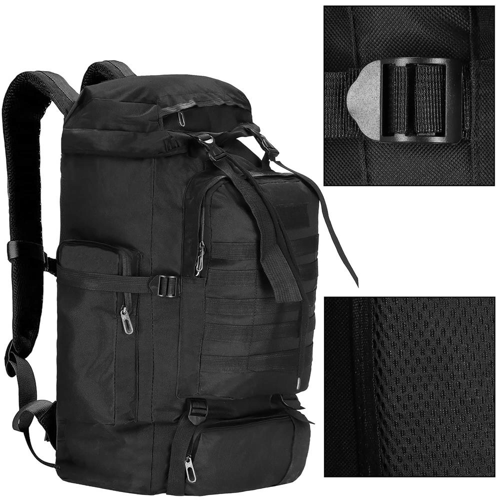 Rucsac drumetie de capacitate mare, 60L, compartimentat, hamuri reglabile, negru