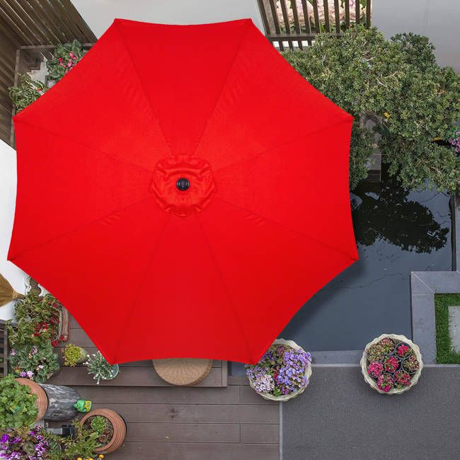 Umbrela terasa gradina, cu manivela si inclinare, GU18E, diametru 300cm, Rosu