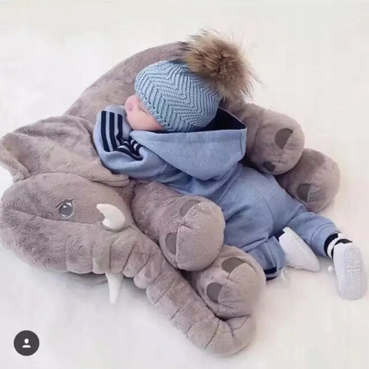 Jucarie plus elefant, tip perna, lavabila, umplutura hipoalergenica, pentru copii si adulti, 70 cm, gri