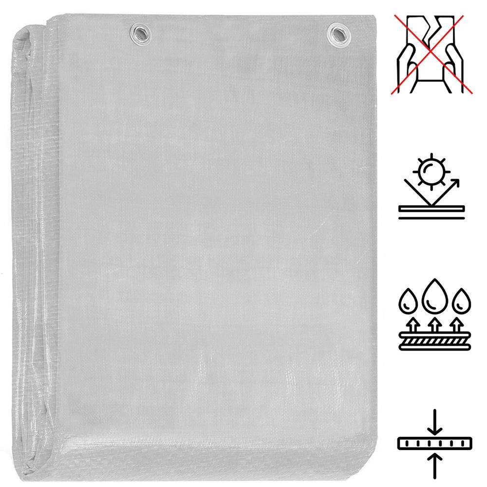 Prelata din polietilena impermeabila laminata, 270g/m2, 4x5m, gri