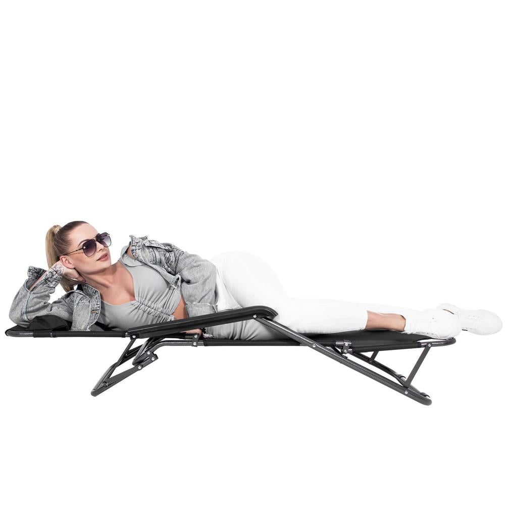 Sezlong pliabil Relax Zero Gravity, 80x60x153cm, negru
