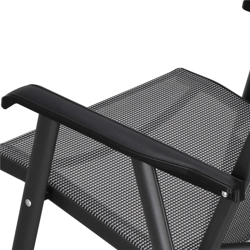 Scaun de gradina metalic, pliabil, 95x57x66cm, maxim 150kg, gri