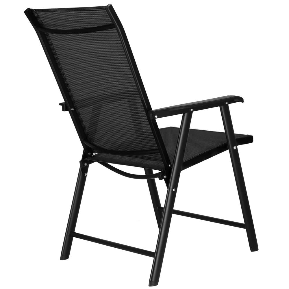 Scaun de gradina metalic, pliabil, 95x57x66cm, maxim 150kg, negru