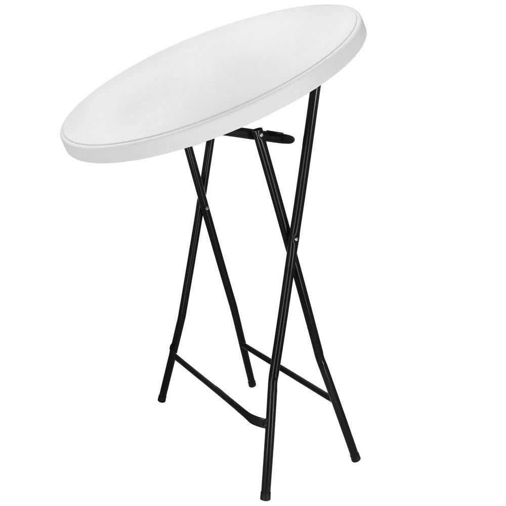 Masa catering profesionala pentru evenimente, inalta, cu picioare metal pliabile, rotunda, d 80 cm, h 110 cm, alb - 15