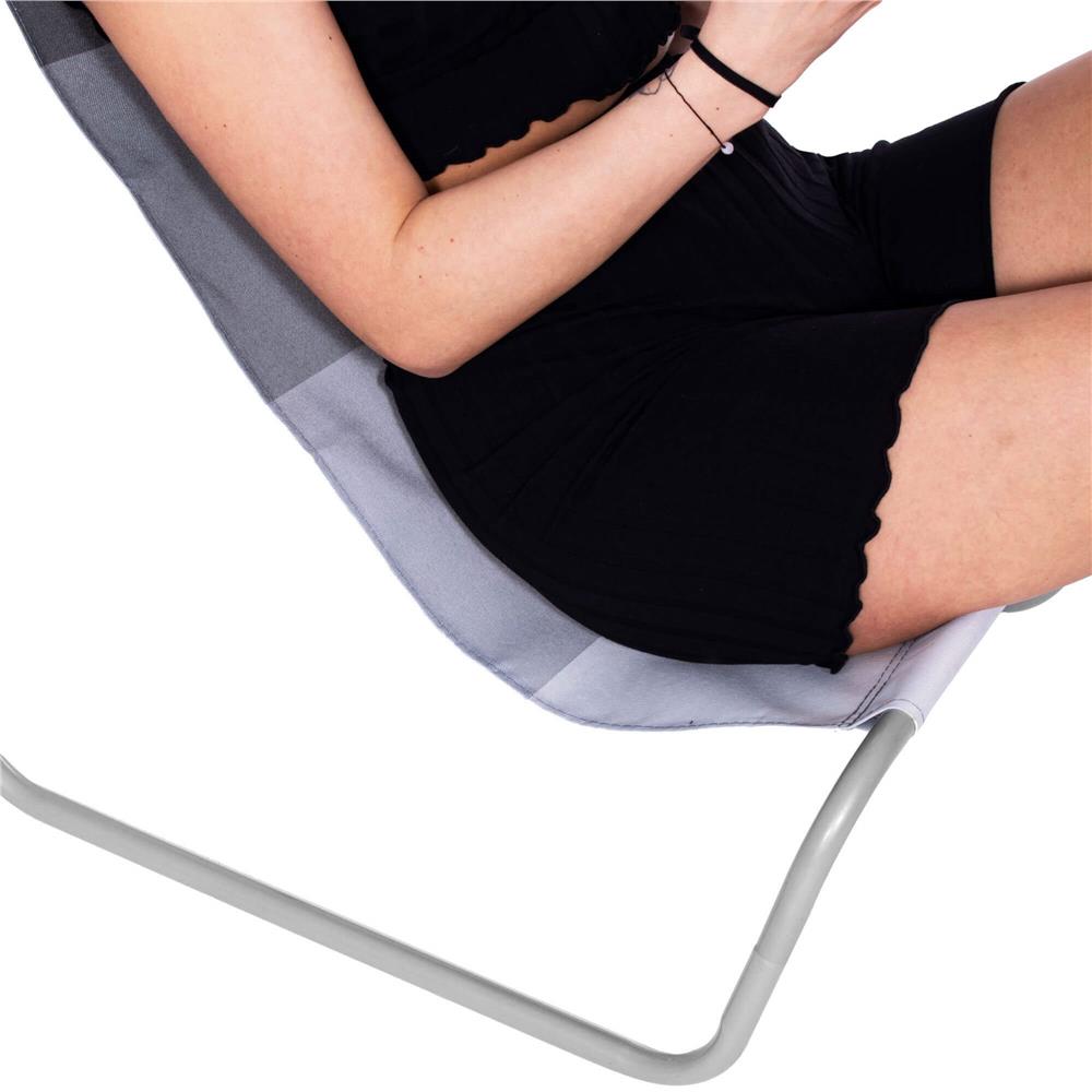 Scaun de plaja Sersimo GC055, pliabil, 90kg, 52x88cm, gri