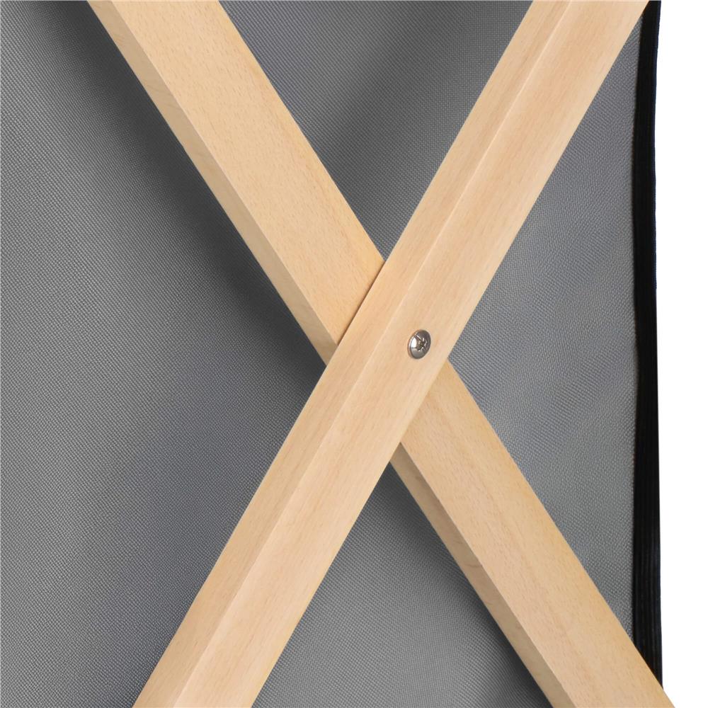 Cos de rufe cu 3 compartimente, cadru din lemn, 67x42x57 cm, 105 litri