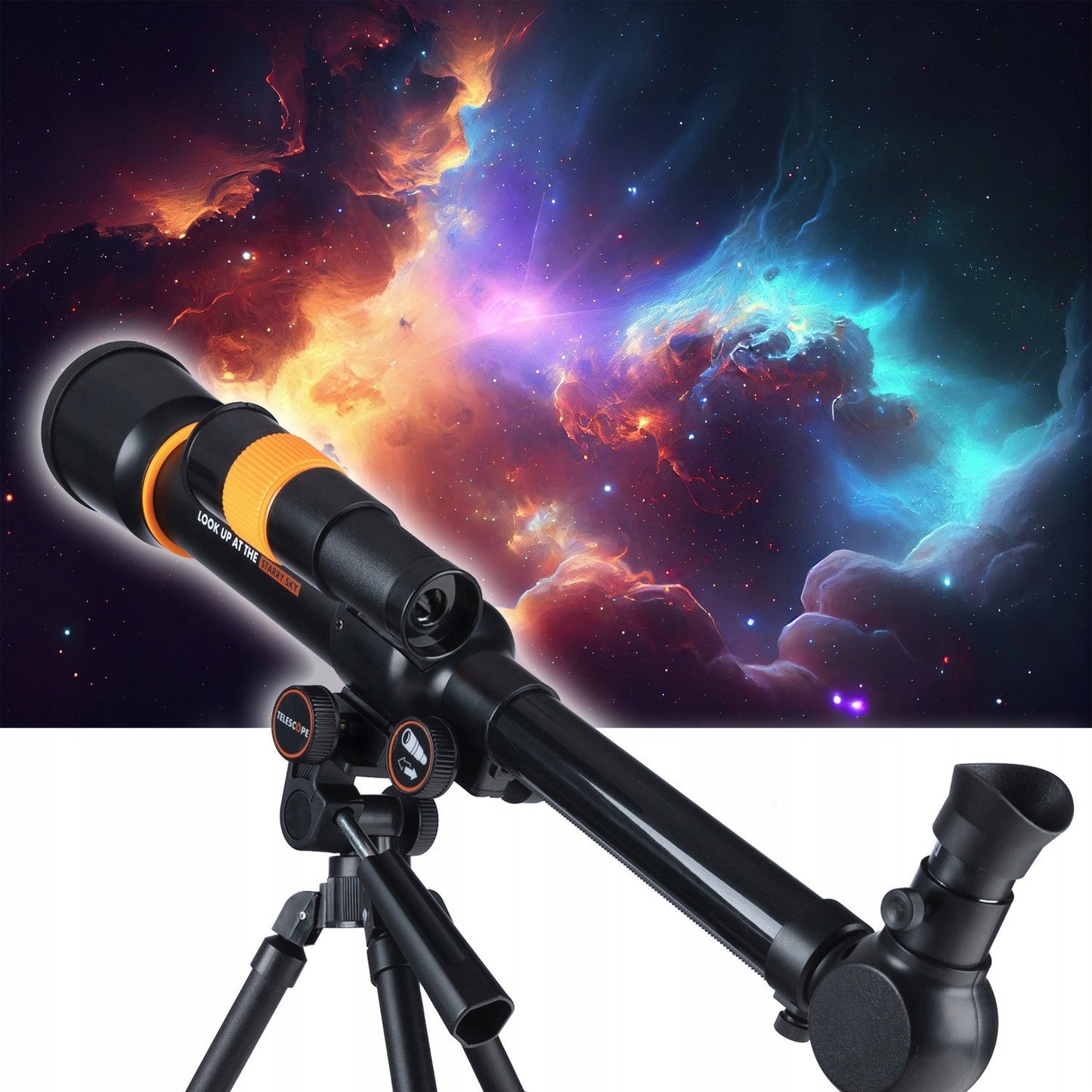 Telescop pentru copii cu stativ si 2 oculare pentru observarea cerului, 46x43x33 cm, negru - 8