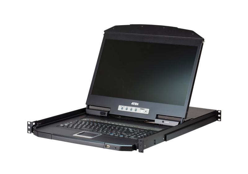 Aten 8P Short Depth Single Rail LCD KVM