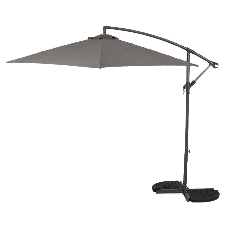 Umbrela suspendata cu brat lateral 300cm, GRI tip lalea