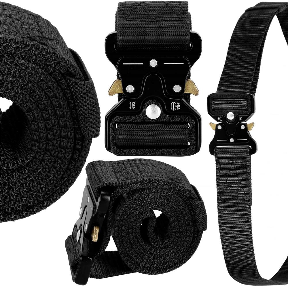 Curea centura Tactical Combat pentru barbati 3.5 x 125 cm, rezistent, negru