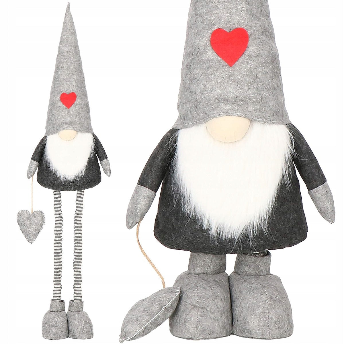 Figurina Craciun, Spiridus, picioare telescopice, inaltime extensibila 82-130cm