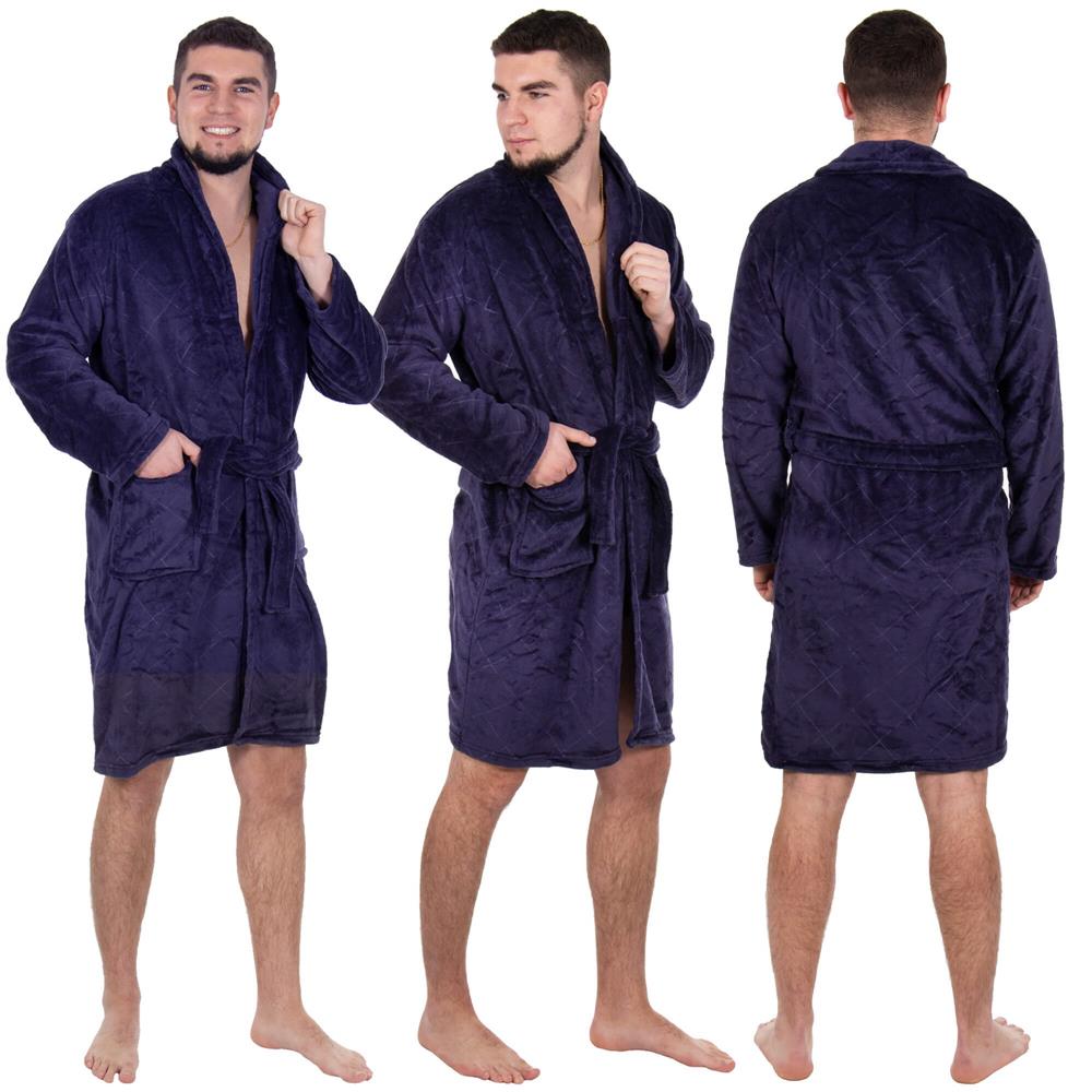 Halat de baie pentru barbati pana la genunchi, marimea M/L, mov