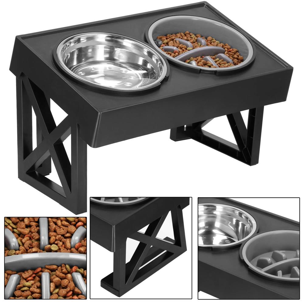 Set 2 boluri cu stand, pentru catei, inaltime si unghi reglabile, 2 x 21 cm - 16