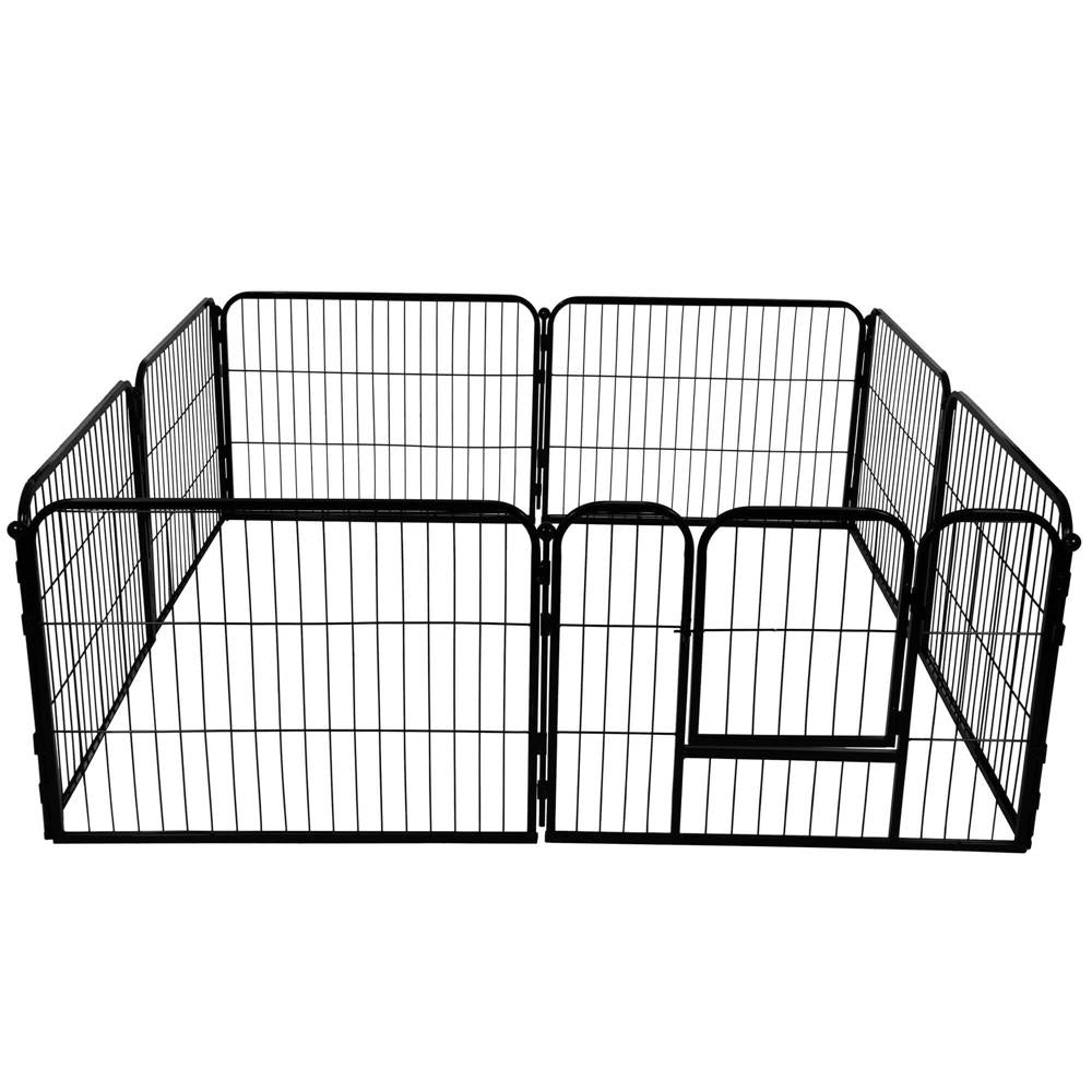 Tarc pentru animale de companie, din fier, forma configurabila, cu usa de acces, 5XL, 160x160x60cm, negru