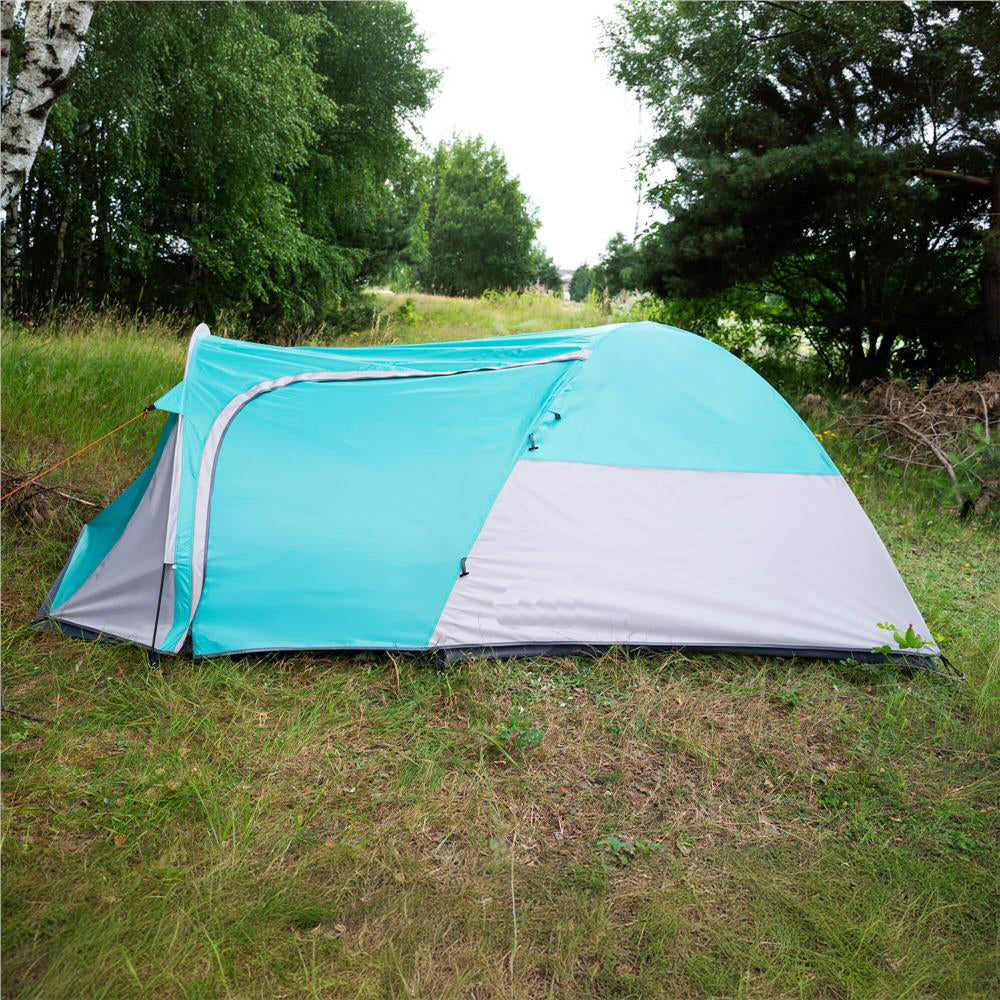 Cort plaja sau camping, impemeabil, cu terasa, 4 locuri, 175x310x130cm, gri albastru - 11