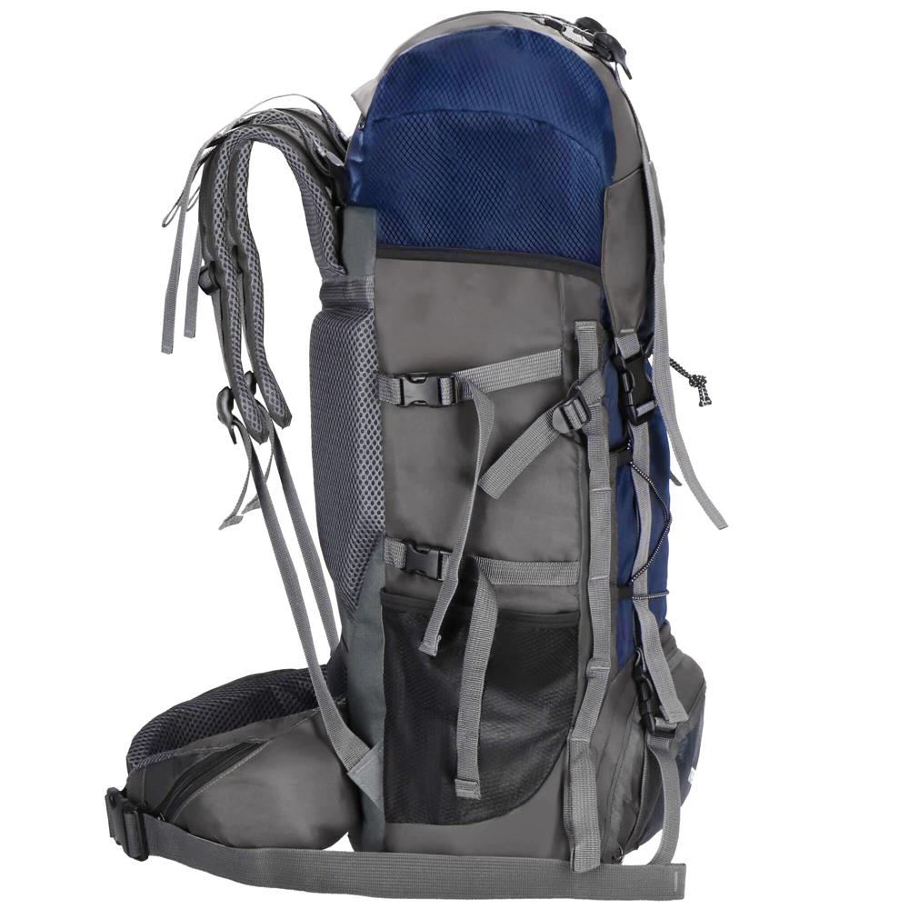 Rucsac tactic militar pentru drumetie, cu husa de ploaie, 90 litri, 25 kg, 74x32x20 cm, gri albastru - 11