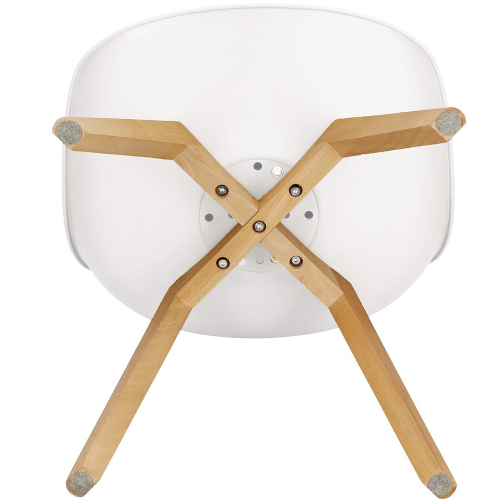 Set 4 scaune dining Verdhe pentru bucatarie cu perna tapitata cu piele ecologica, 44x82cm, alb