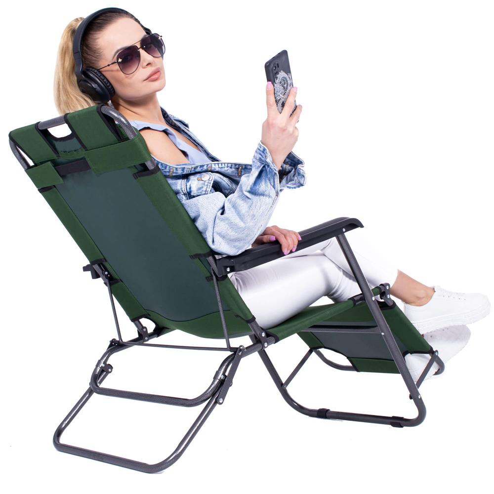 Sezlong pliabil SERSIMO GC5, Relax Zero Gravity, 80x60x153cm, Verde