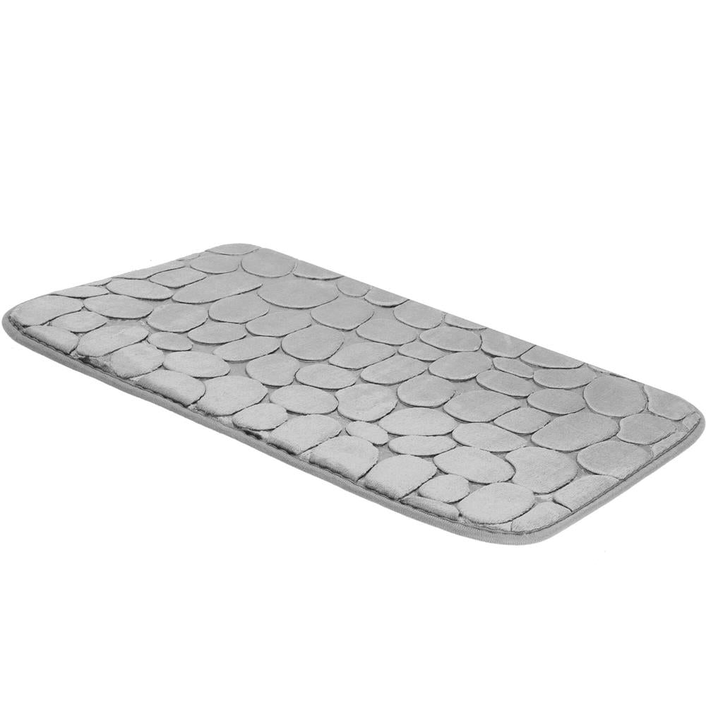 Covoras de baie antiderapant cu uscare rapida, 60x40 cm, gri