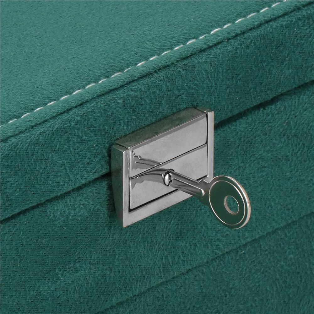 Cutie depozitare si organizare bijuterii, velur, 27 x 19 x 10,5 cm, verde