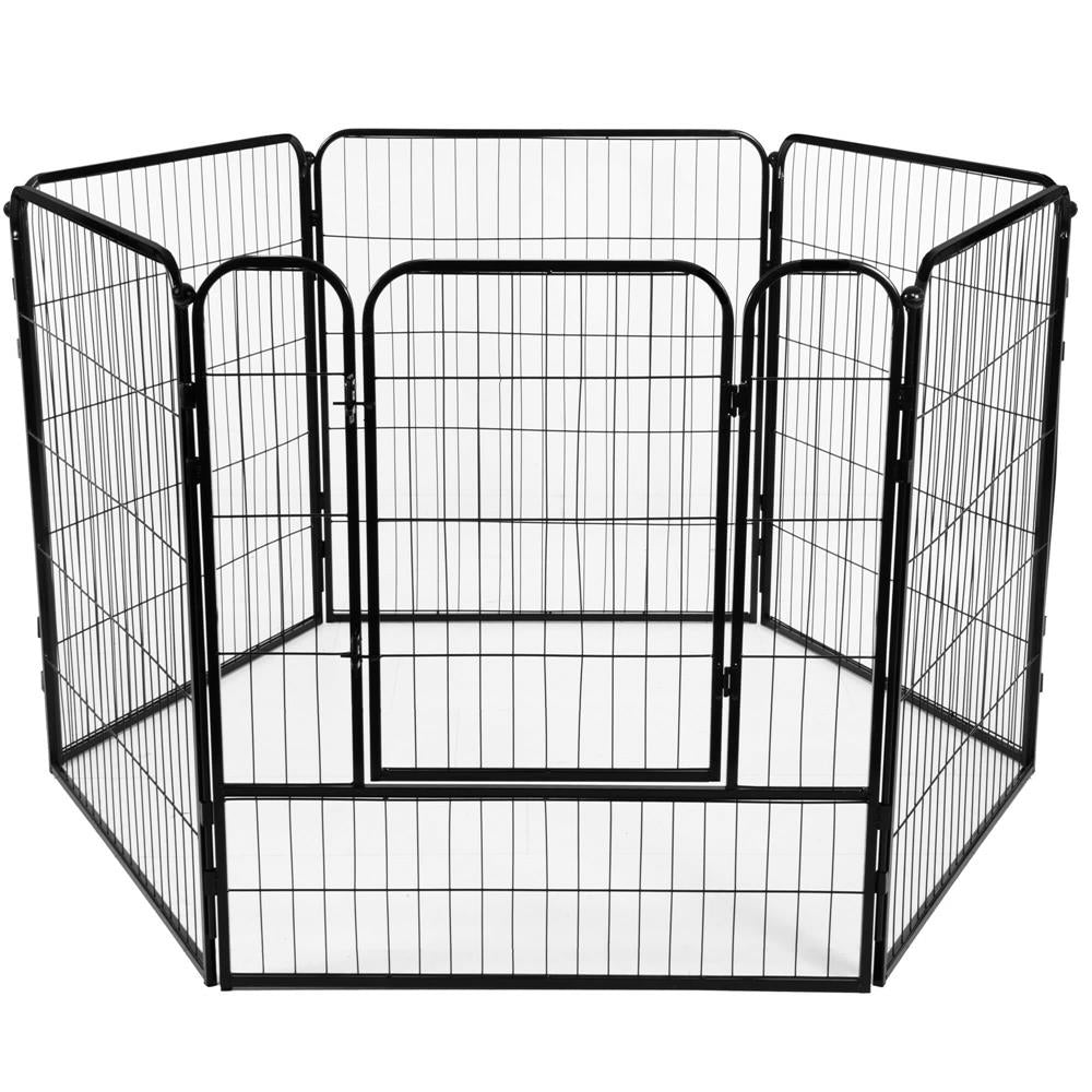 Tarc pentru animale de companie, din fier, forma configurabila, cu usa de acces, 4XL, 184x100x93cm, negru