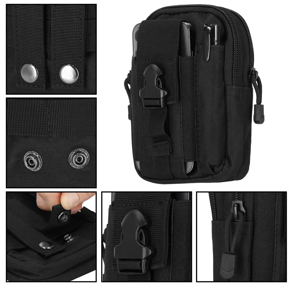 Borseta sport de brau, impermeabila, cu prindere la curea, 18x12x3.5cm, negru