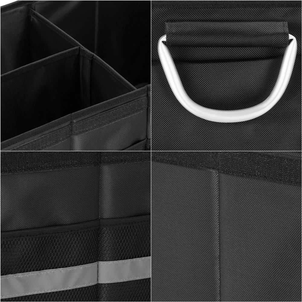 Organizator pentru portbagaj tip lada, cu buzunare laterale, pliabil, 30x58x33cm, negru