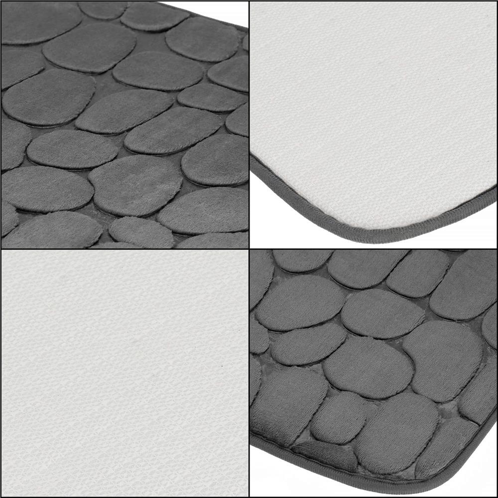 Covoras de baie antiderapant cu uscare rapida, 60x40 cm, gri inchis