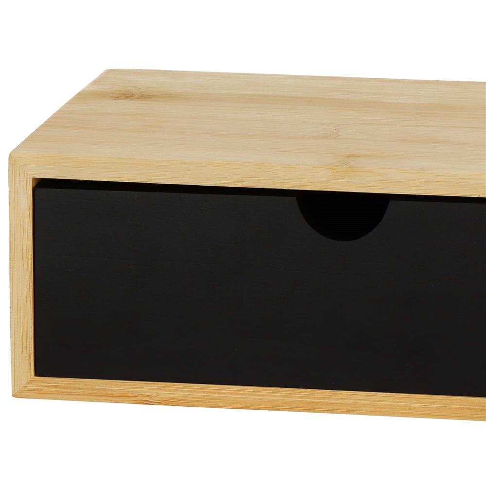 Suport hartie igienica din otel cu sertar depozitare, sistem montare inclus, 22cm, negru bej