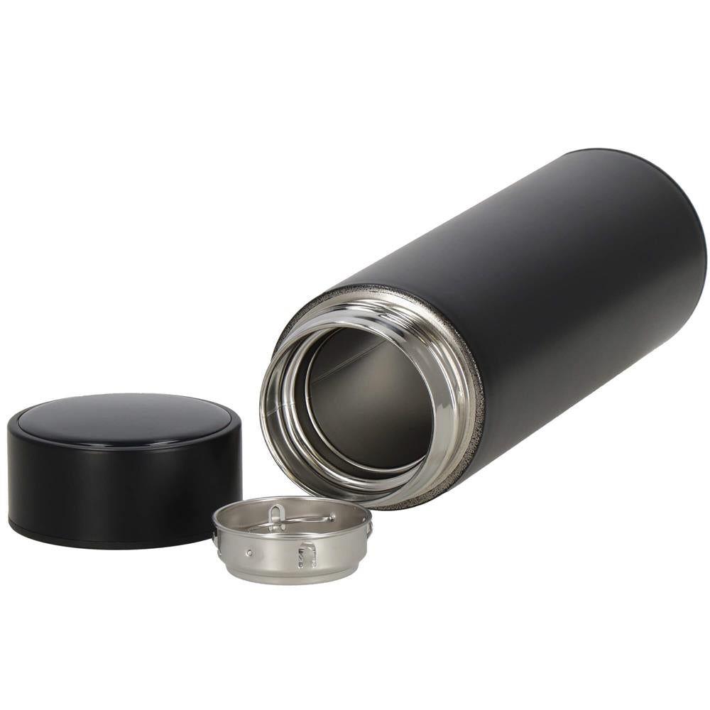 Cana termos Smart, inox, display LED, afisare temperatura, 500ml, 23cm, negru