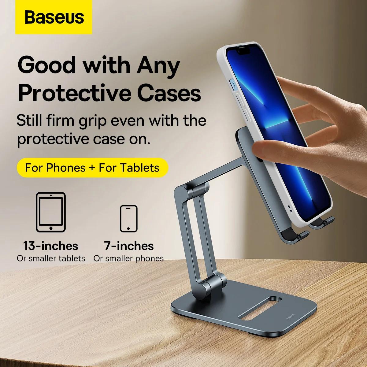 SUPORT Telefon Baseus Biaxial, pt. Smartphone, pliabil, dimensiune: 115 x 126 x 43mm, material anti-alunecare, aluminiu 