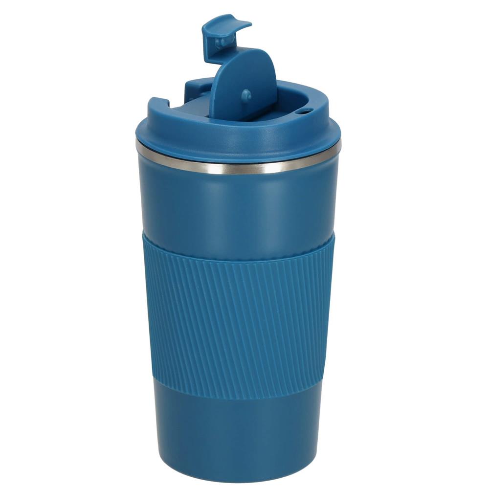 Cana termos calatorie, perete din inox dublu izolat, 500ml, 9x16.5cm, albastru